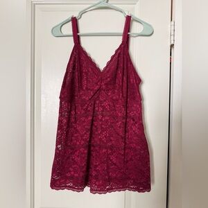 Torrid Women's Lace Cami Tank in Deep Berry